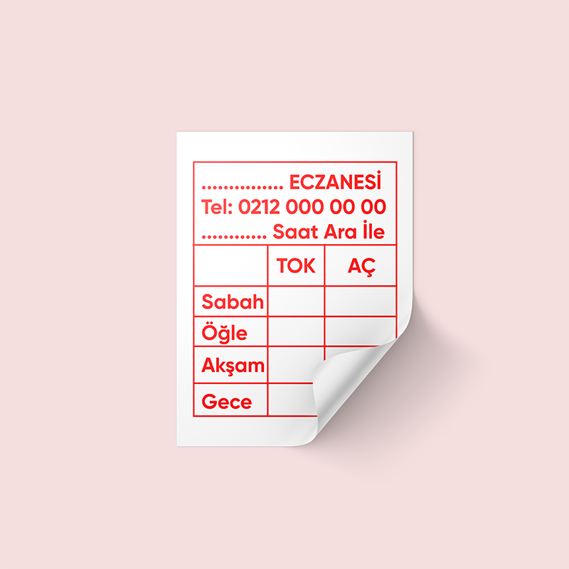 Eczane İlaç Etiketi